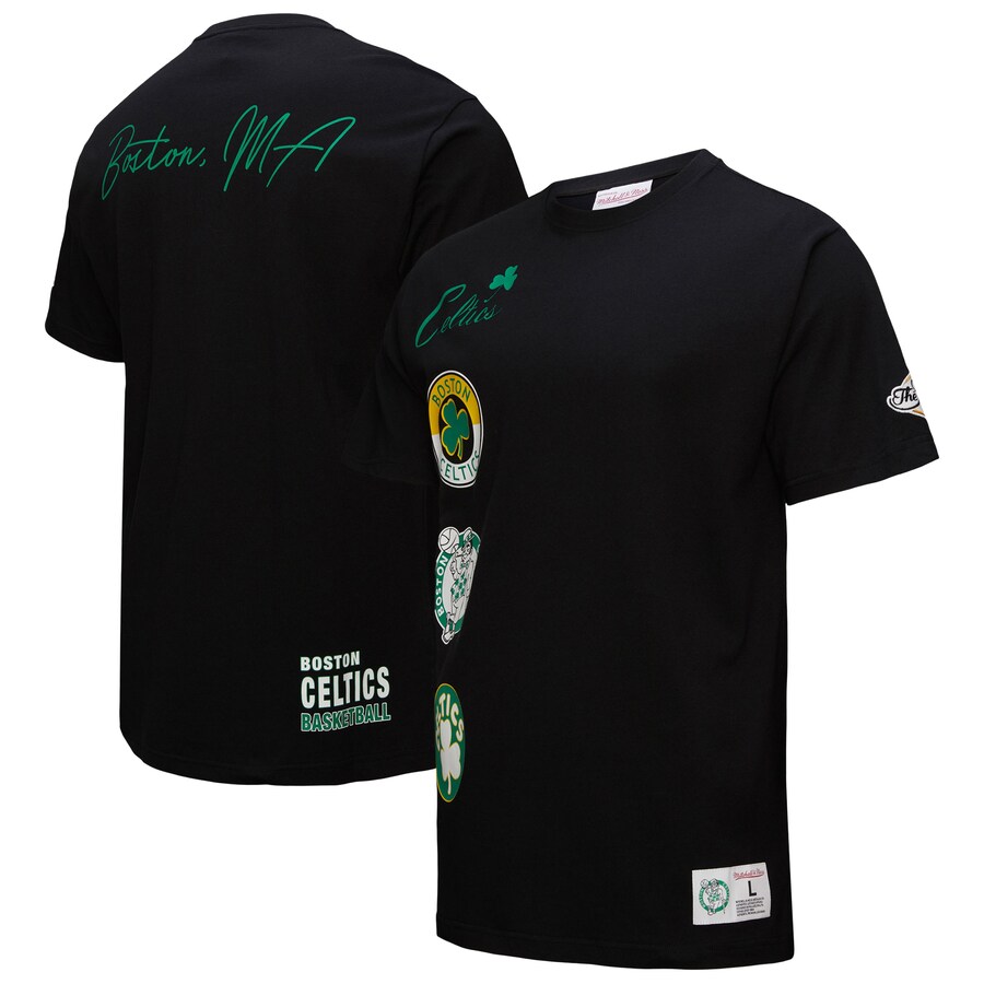 Men's Boston Celtics Black Black Out Collection Vintage Premium T-Shirt