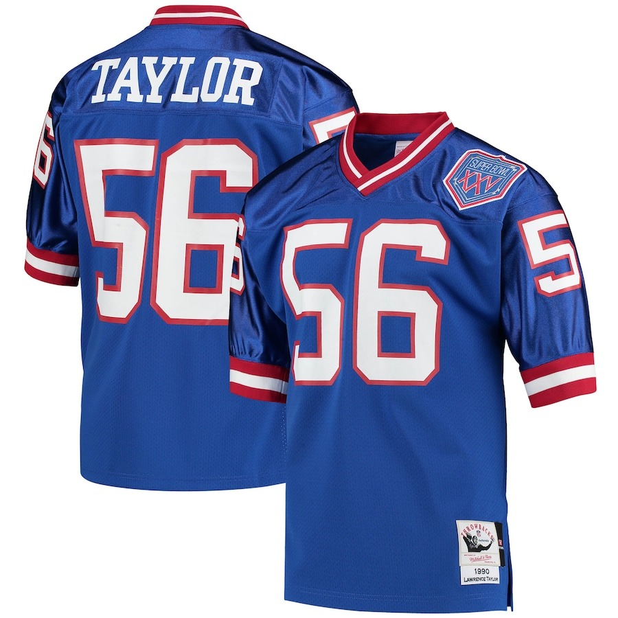 Men's New York Giants 1990 Lawrence Taylor Mitchell & Ness Royal Authentic Throwback Retired Player Jersey