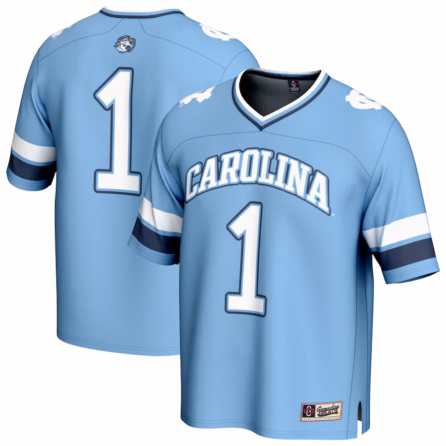 Youth GameDay Greats #1 Carolina Blue North Carolina Tar Heels Lightweight Collegiate Football Fashion Jersey