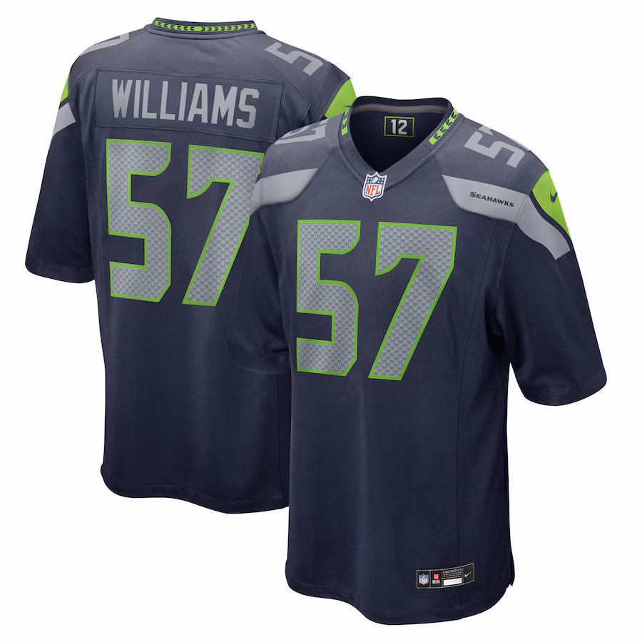 Men's Seattle Seahawks Connor Williams Nike College Navy Game Jersey