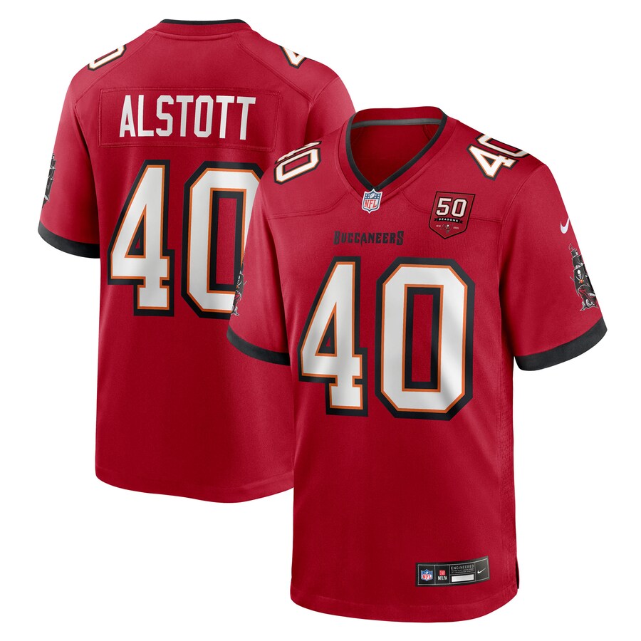Men's Tampa Bay Buccaneers Mike Alstott Nike Red 50th Season Team Game Jersey