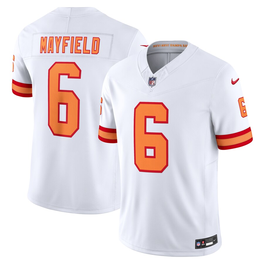 Men's '76 Tampa Bay Buccaneers Baker Mayfield Nike White Vapor F.U.S.E. Player Limited Jersey