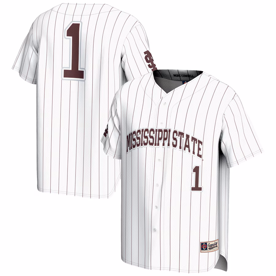 Youth GameDay Greats #1 White Mississippi State Bulldogs Lightweight Baseball Jersey