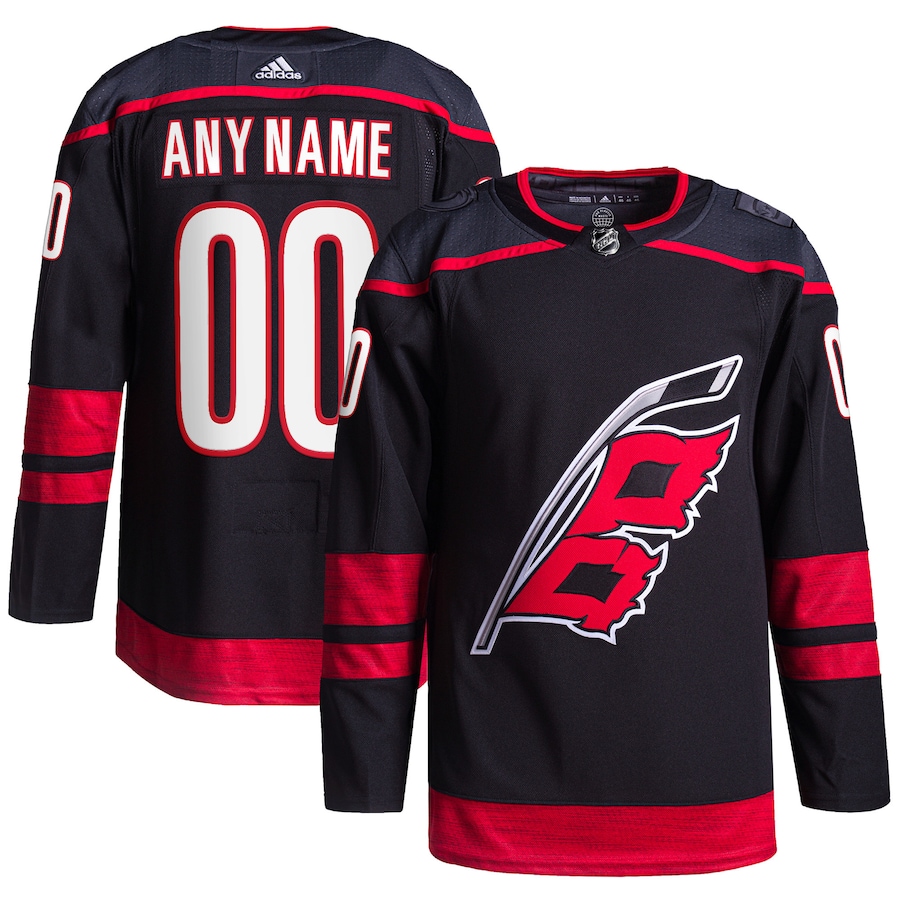 Men's Carolina Hurricanes adidas Black Home Primegreen Authentic Custom Jersey