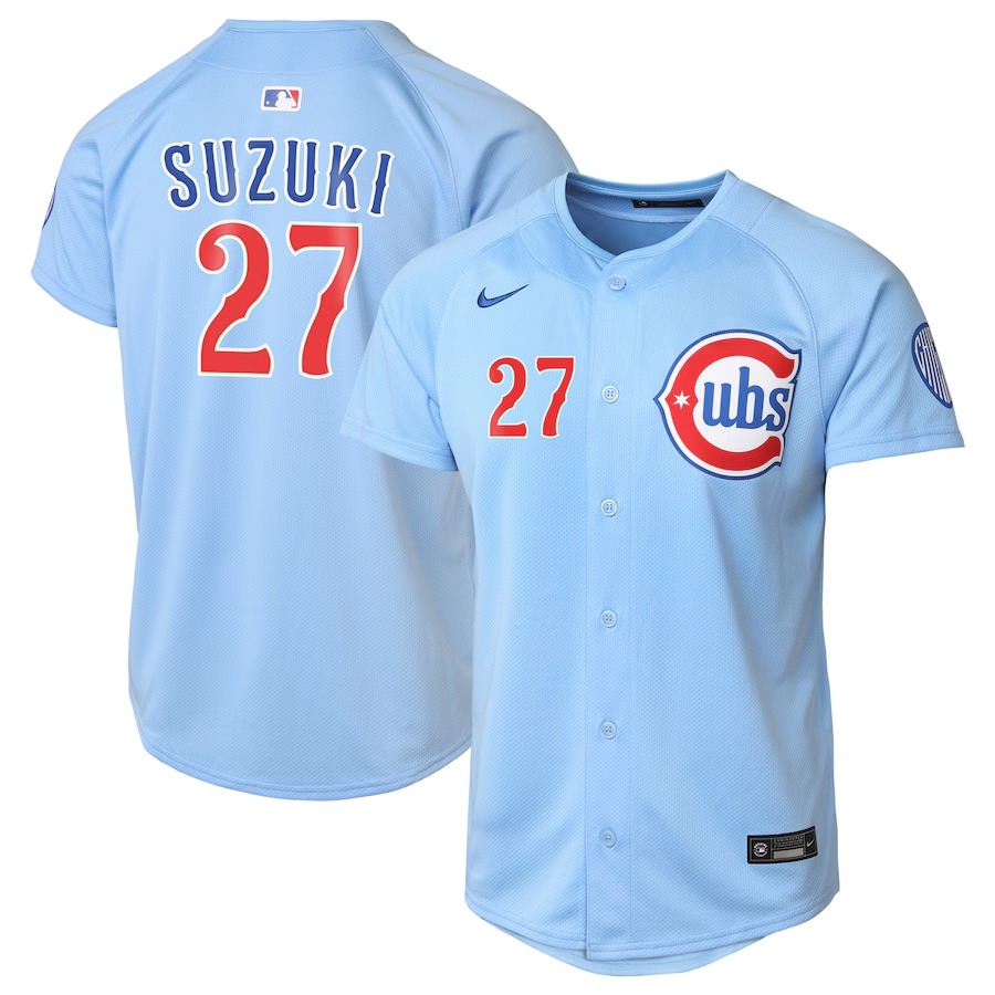 Youth Chicago Cubs Seiya Suzuki Nike Baby Blue 2nd Alternate Limited Player Jersey