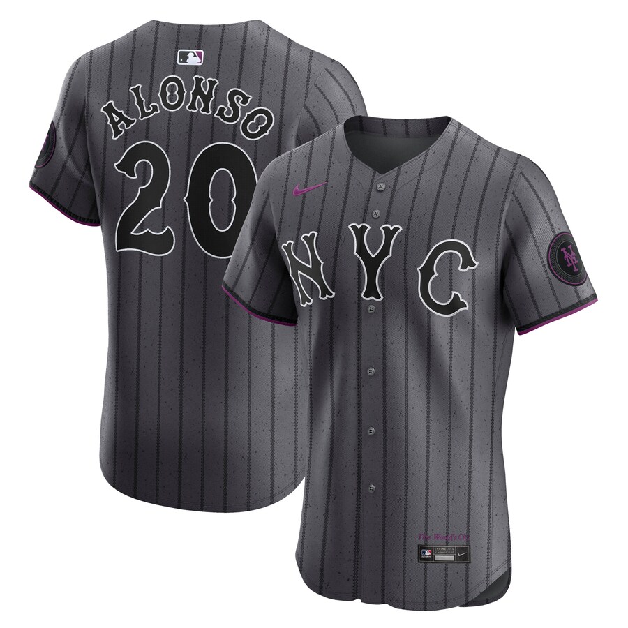Men's New York Mets Pete Alonso Nike Gray City Connect Elite Jersey