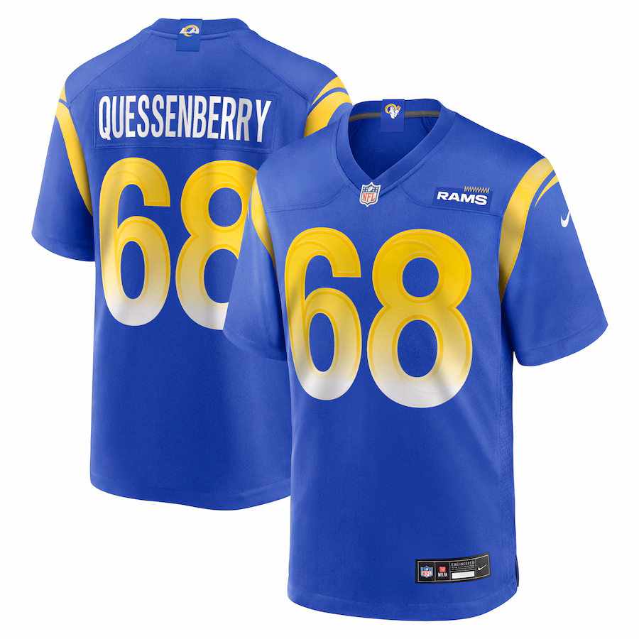 Men's Los Angeles Rams David Quessenberry Nike Royal Team Game Jersey