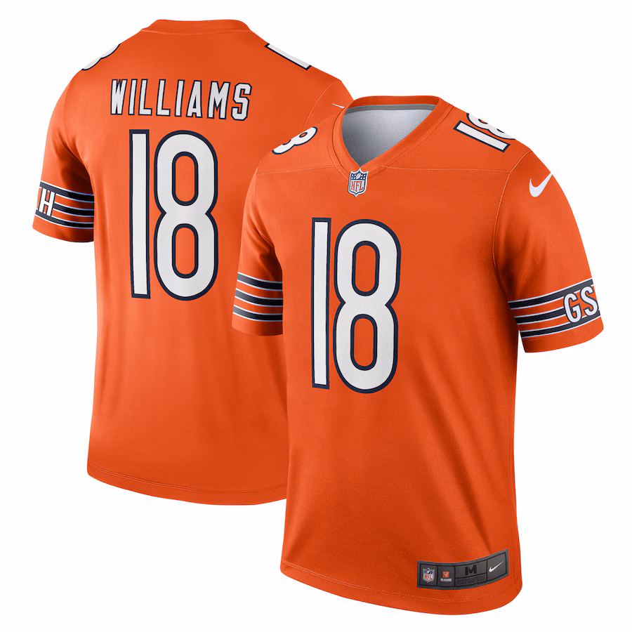Men's Chicago Bears Caleb Williams Nike Orange Alternate Legend Player Performance Top