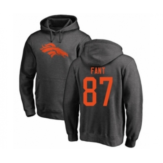 Football Denver Broncos #87 Noah Fant Ash One Color Pullover Hoodie