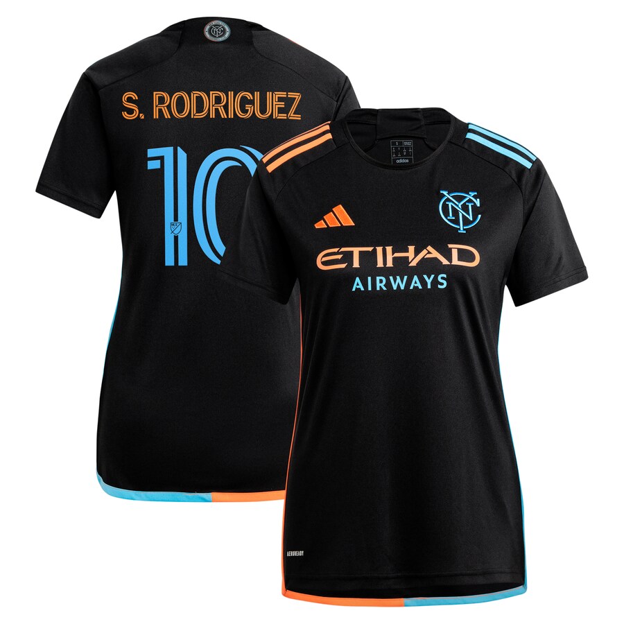 Women's New York City FC Santiago Rodríguez adidas Black 2024 24/7 Kit Replica Player Jersey