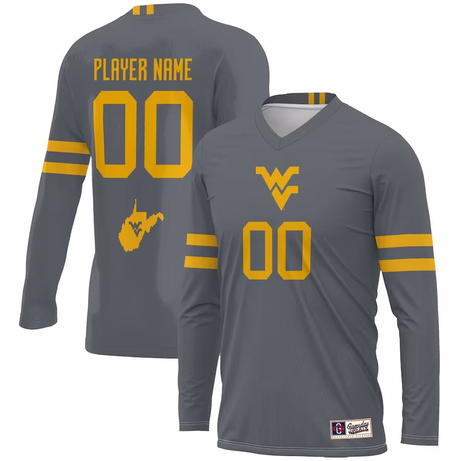 West Virginia Mountaineers GameDay Greats Youth NIL Pick-A-Player Lightweight Volleyball Jersey - Gray
