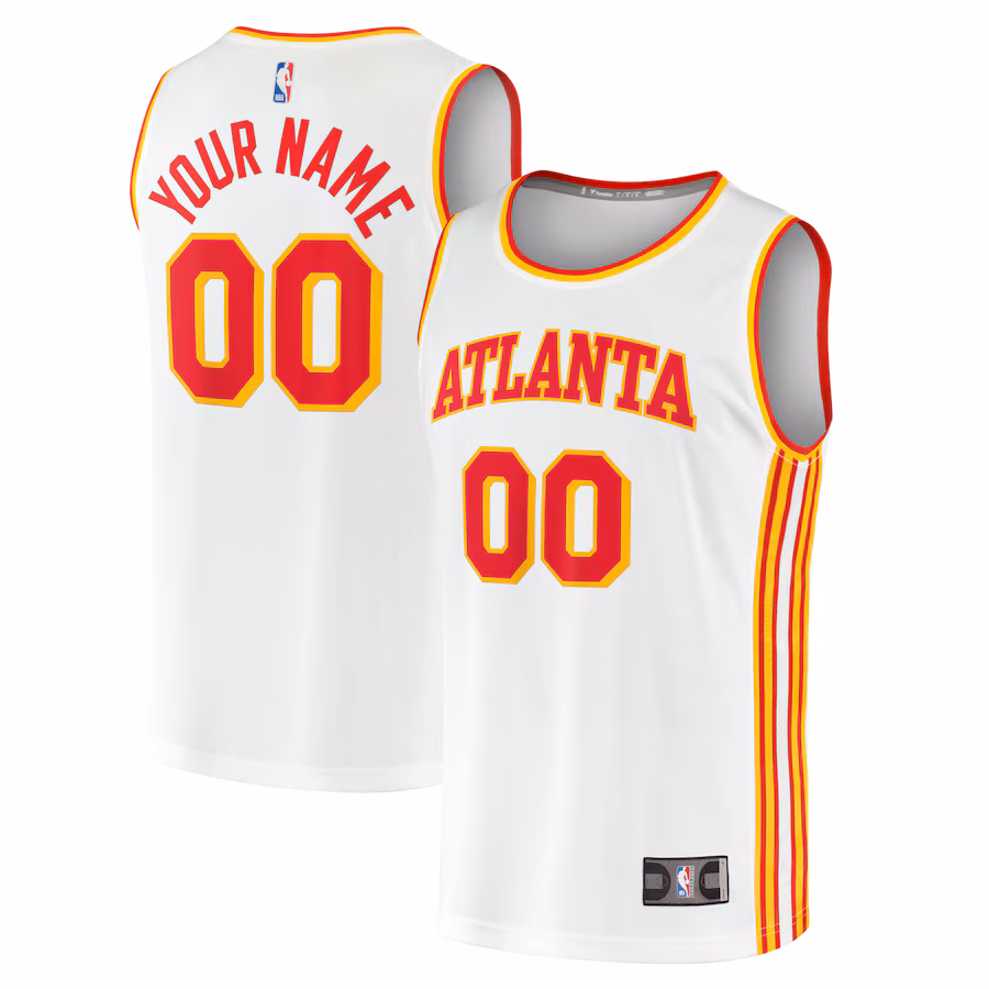 Youth Atlanta Hawks  Fanatics White Fast Break Replica Custom Jersey - Association Edition