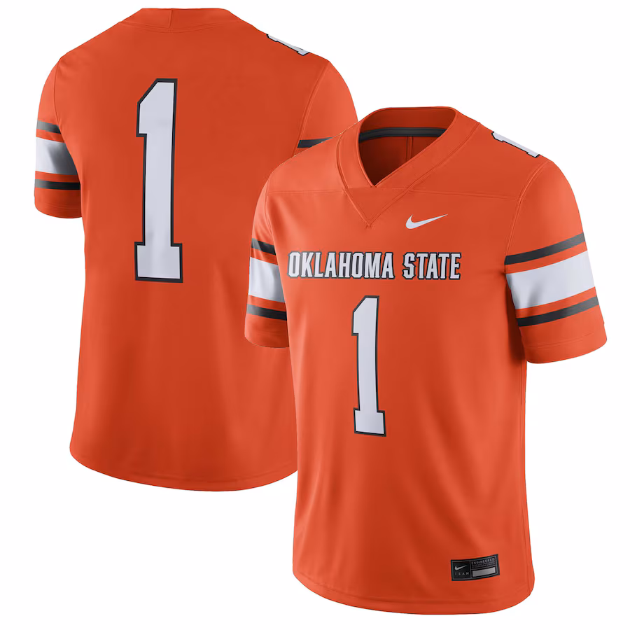 Men's Nike #1 Orange Oklahoma State Cowboys Game Jersey