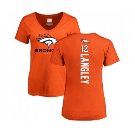 Football Women's Denver Broncos #12 Brendan Langley Orange Backer T-Shirt