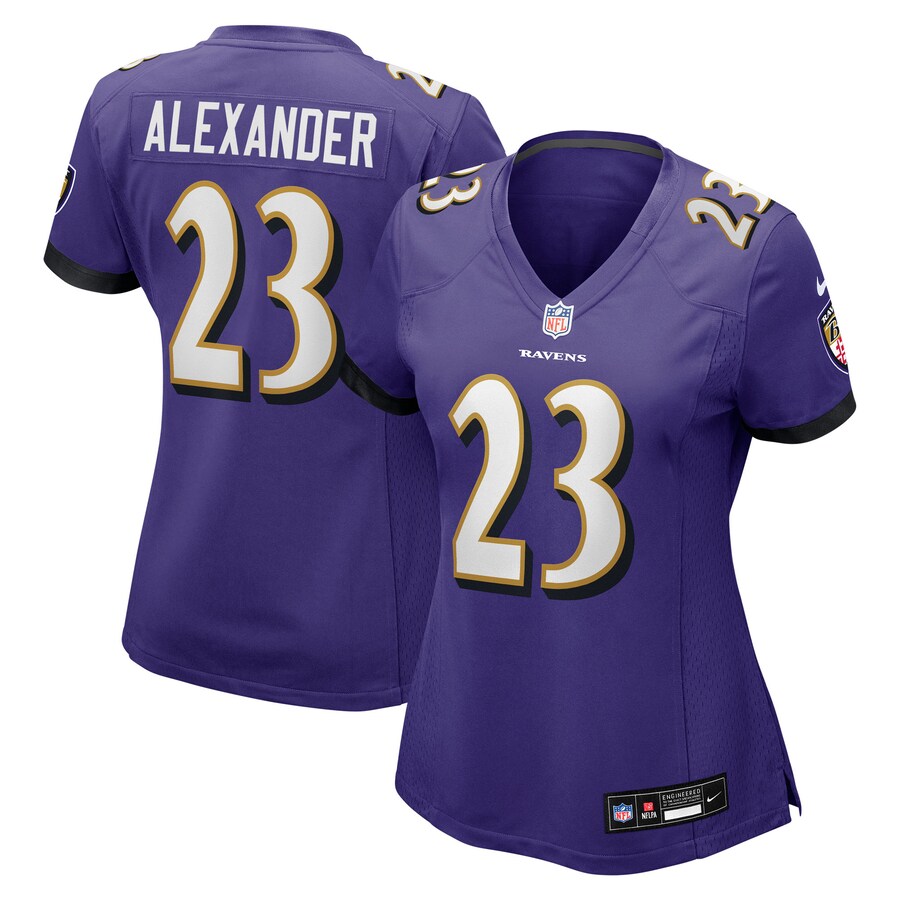 Women's Baltimore Ravens Jaire Alexander Nike Purple Team Game Jersey