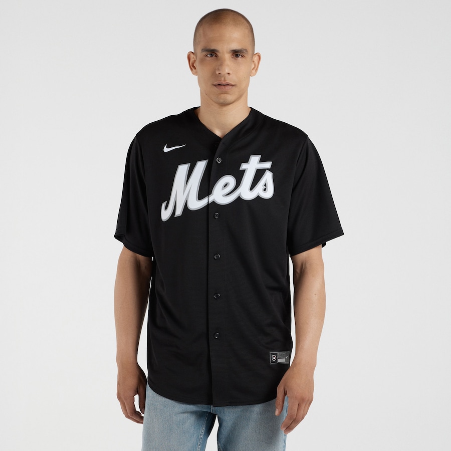 Men's New York Mets Francisco Lindor Nike Black Lights Out Replica Player Jersey