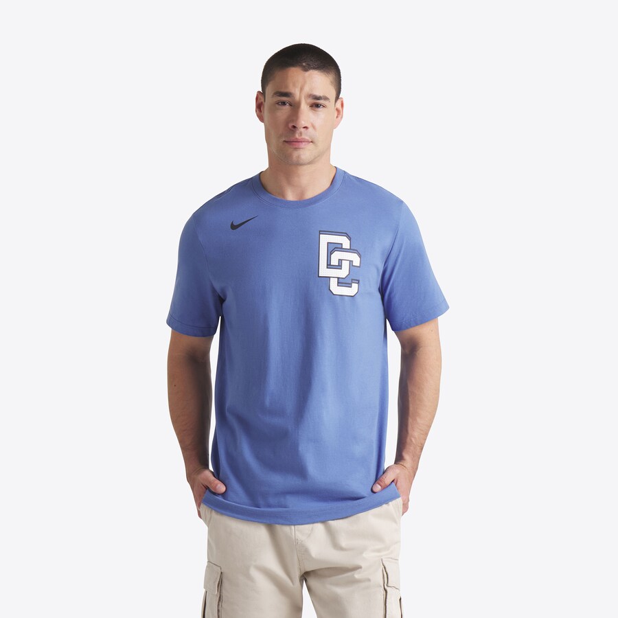 Men's Washington Nationals CJ Abrams Nike Blue 2025 City Connect Fuse Name & Number 2.0 T-Shirt