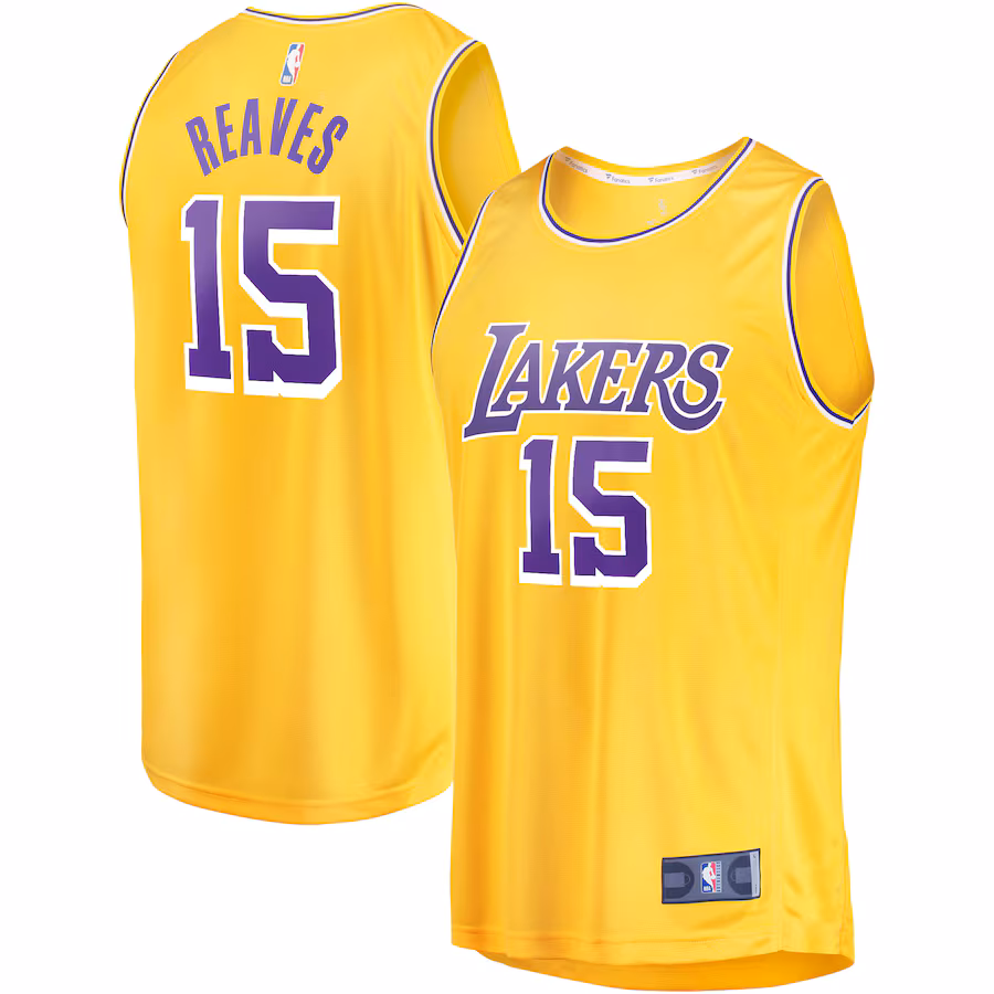 Youth Los Angeles Lakers Austin Reaves Fanatics Gold Fast Break Player Jersey - Icon Edition