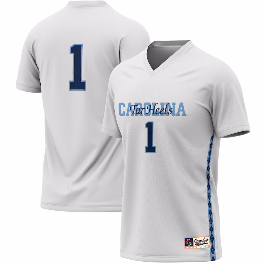Youth GameDay Greats #1 White North Carolina Tar Heels Women's Soccer Lightweight Fashion Jersey