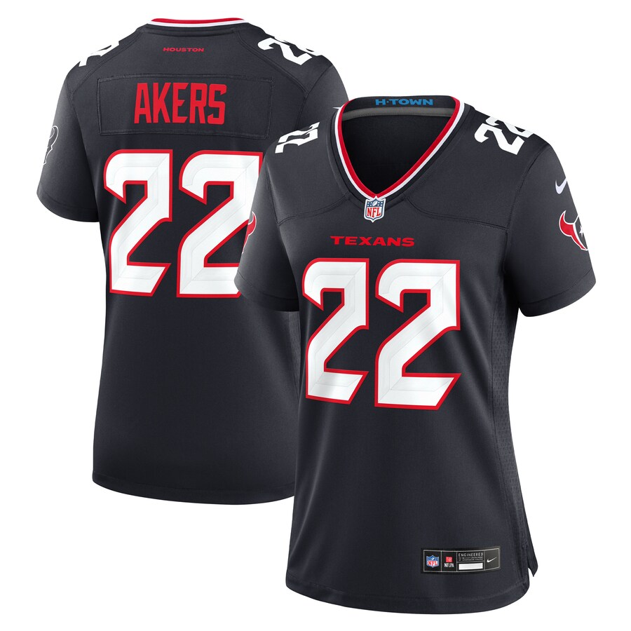 Women's Houston Texans Cam Akers Nike Navy Team Game Jersey