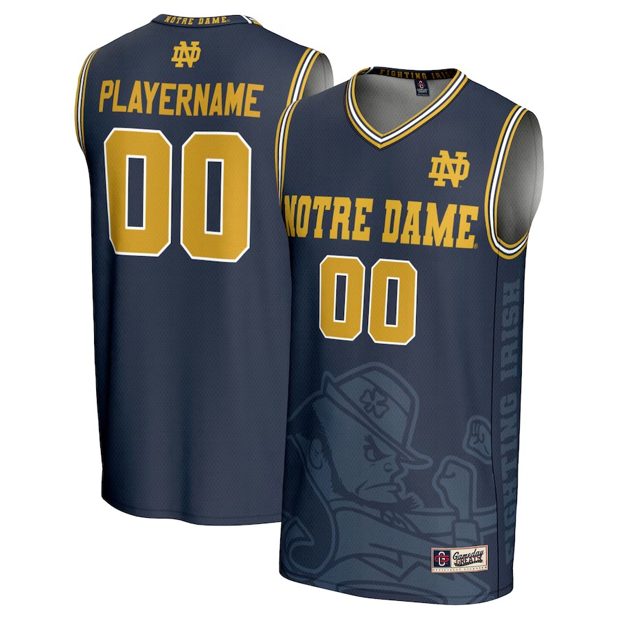 Notre Dame Fighting Irish GameDay Greats Youth NIL Pick-A-Player Women's Basketball Lightweight Icon Print Jersey - Navy