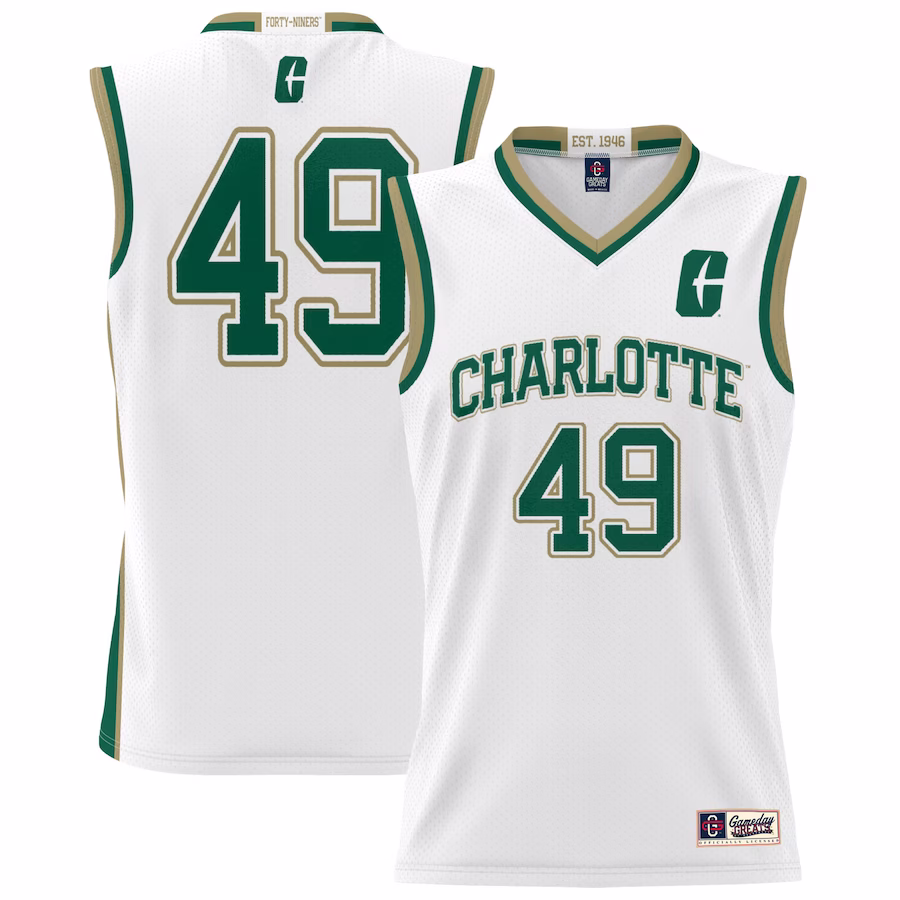 #49 Charlotte 49ers GameDay Greats Unisex Lightweight Basketball Jersey - White