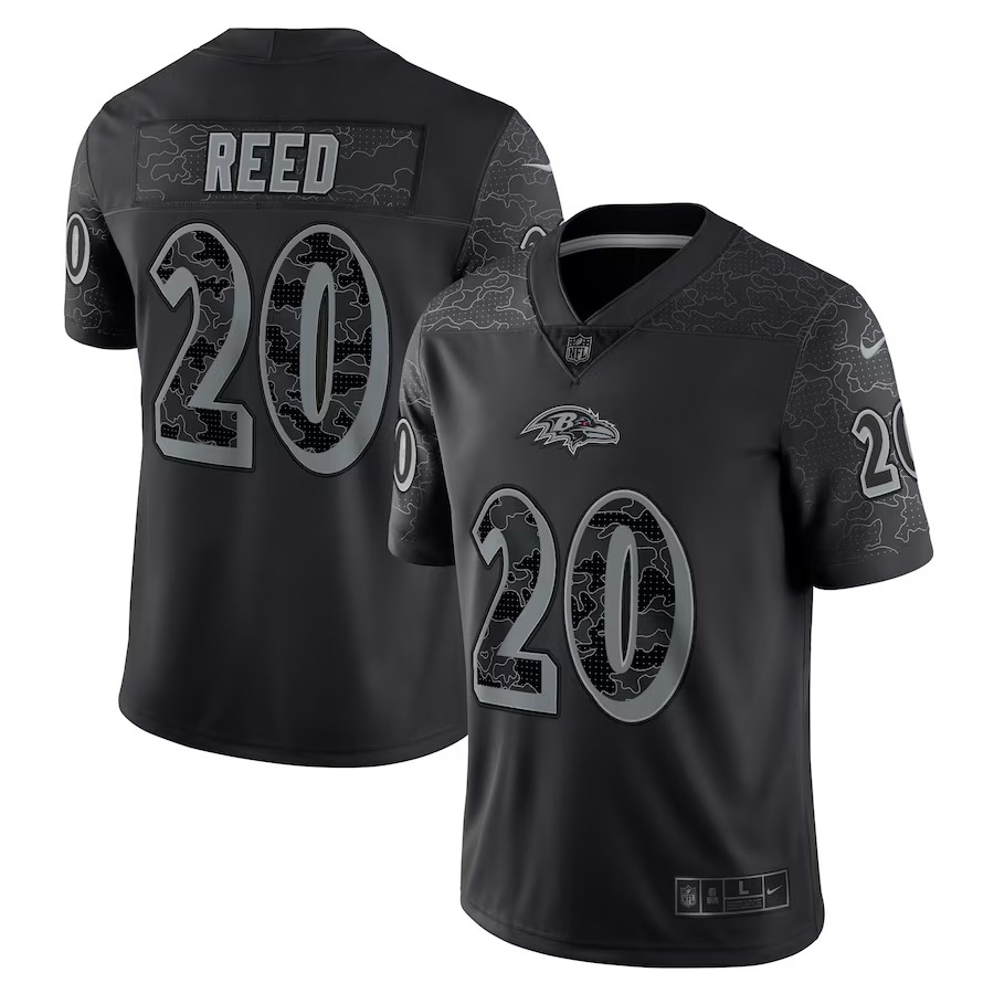Men's Baltimore Ravens Ed Reed Nike Black Retired Player RFLCTV Limited Jersey