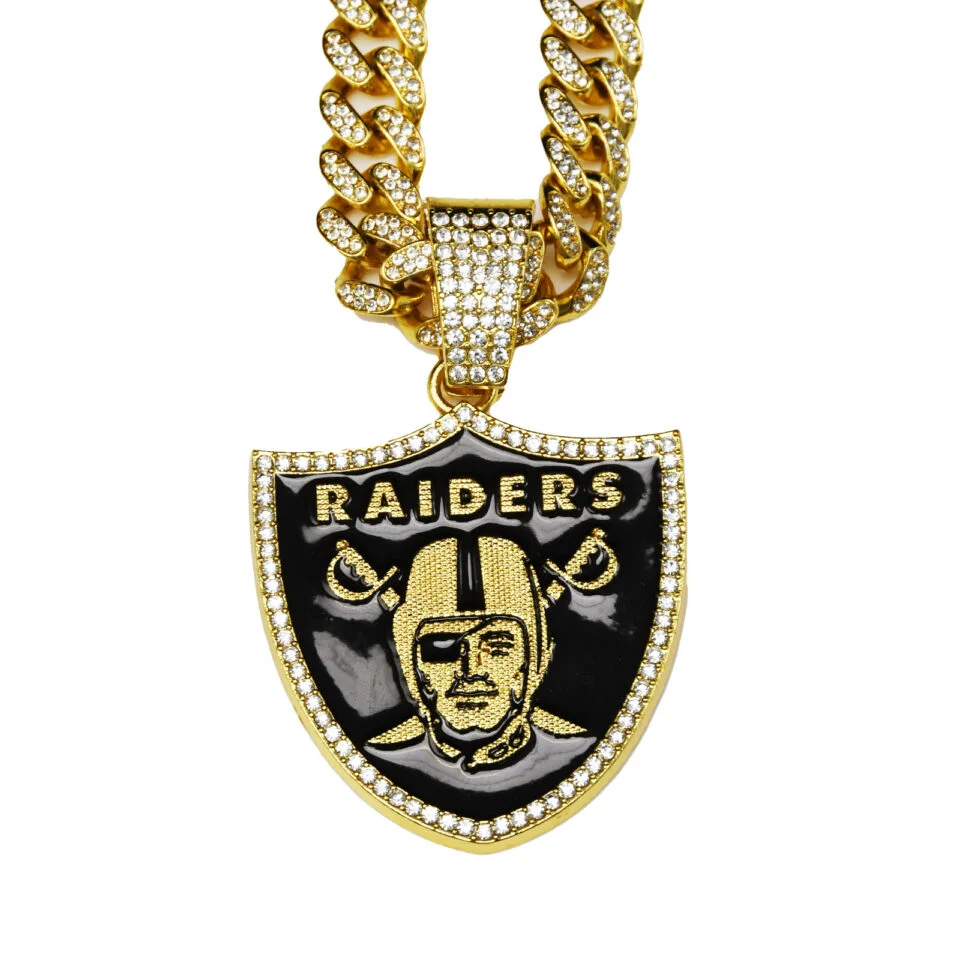 Las Vegas Raiders Football Necklace