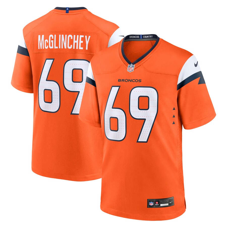 Men's Denver Broncos Mike McGlinchey Nike Orange Team Game Jersey