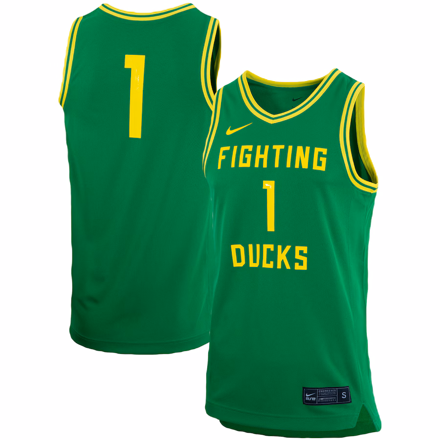 Unisex Nike #1 Green Oregon Ducks Women's Basketball Replica Jersey