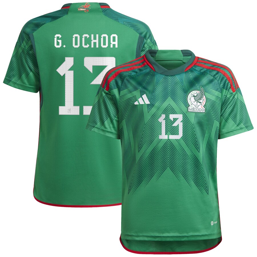 Youth Mexico National Team Guillermo Ochoa adidas Green 2022/23 Home Replica Player Jersey