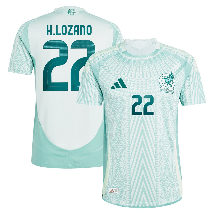 Men's Mexico National Team Hirving Lozano adidas Green 2024 Away Authentic Player Jersey