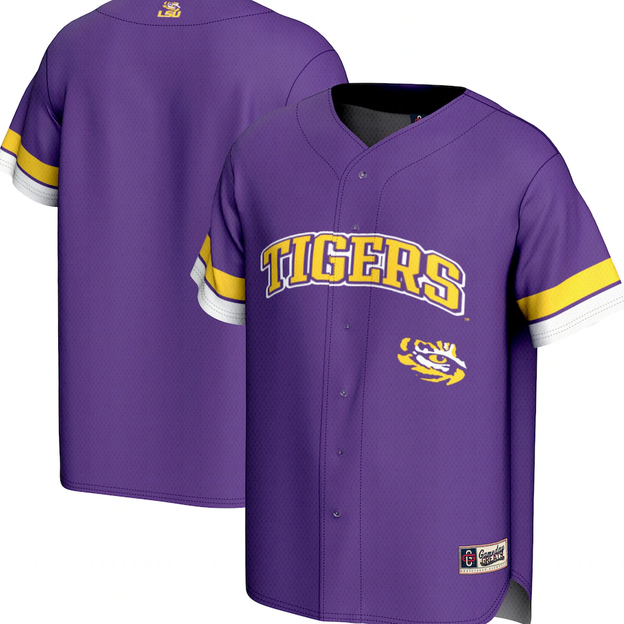 Men's GameDay Greats Purple LSU Tigers Spirit Baseball Jersey