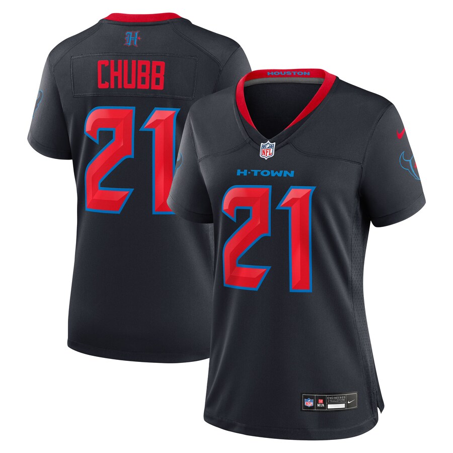 Women's Houston Texans Nick Chubb Nike Navy Game Jersey