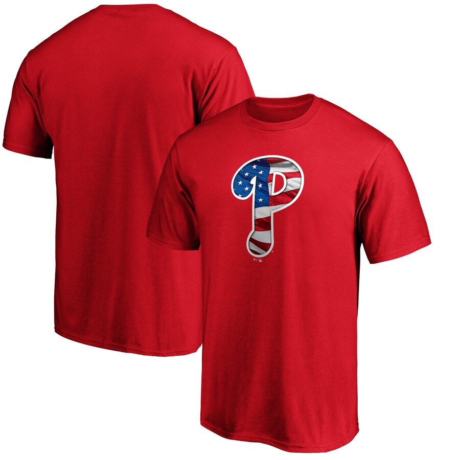 Men's Philadelphia Phillies Red Banner Wave T-Shirt