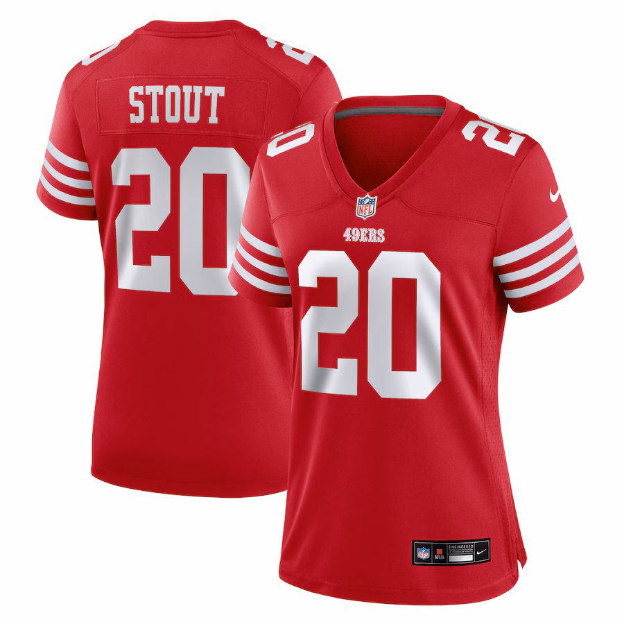 Women's San Francisco 49ers Upton Stout Nike Scarlet Team Game Jersey