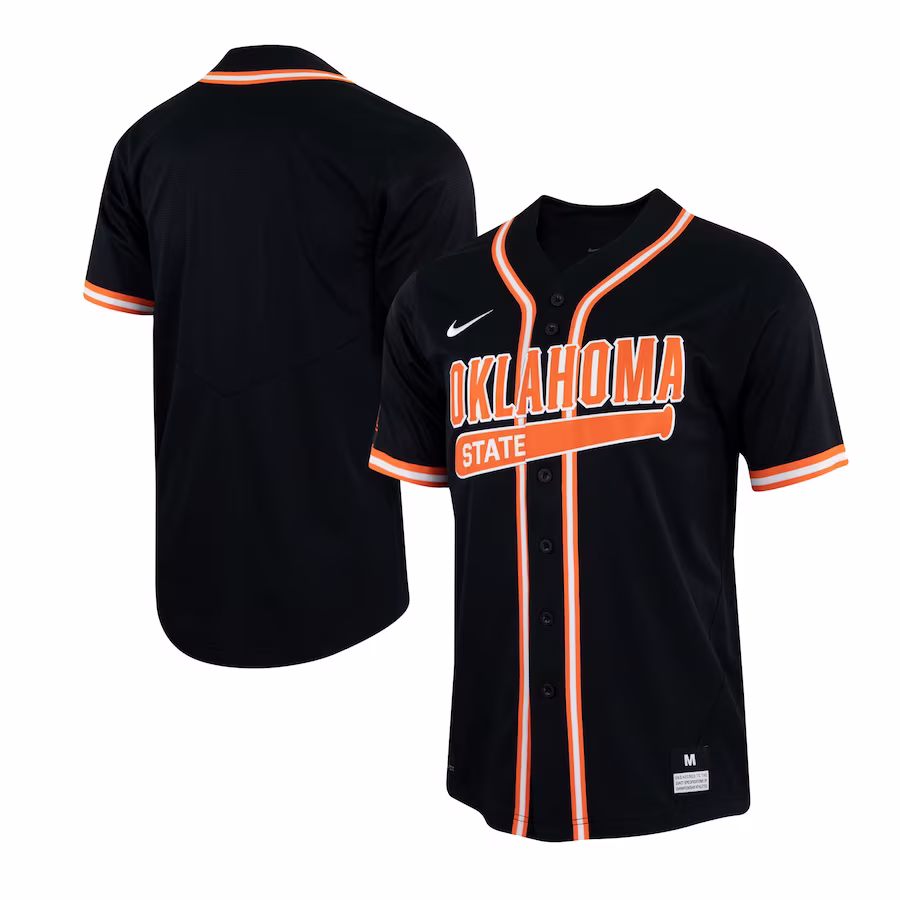 Oklahoma State Cowboys Nike Replica Baseball Jersey - Black