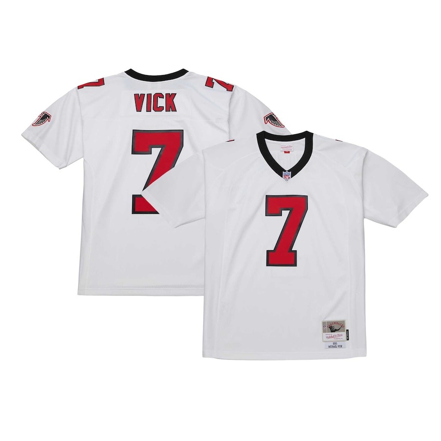 Men's Atlanta Falcons Michael Vick Mitchell & Ness White Legacy Replica Jersey
