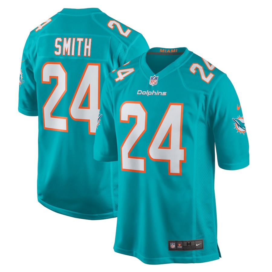 Men's Miami Dolphins Cam Smith Nike Aqua Game Jersey