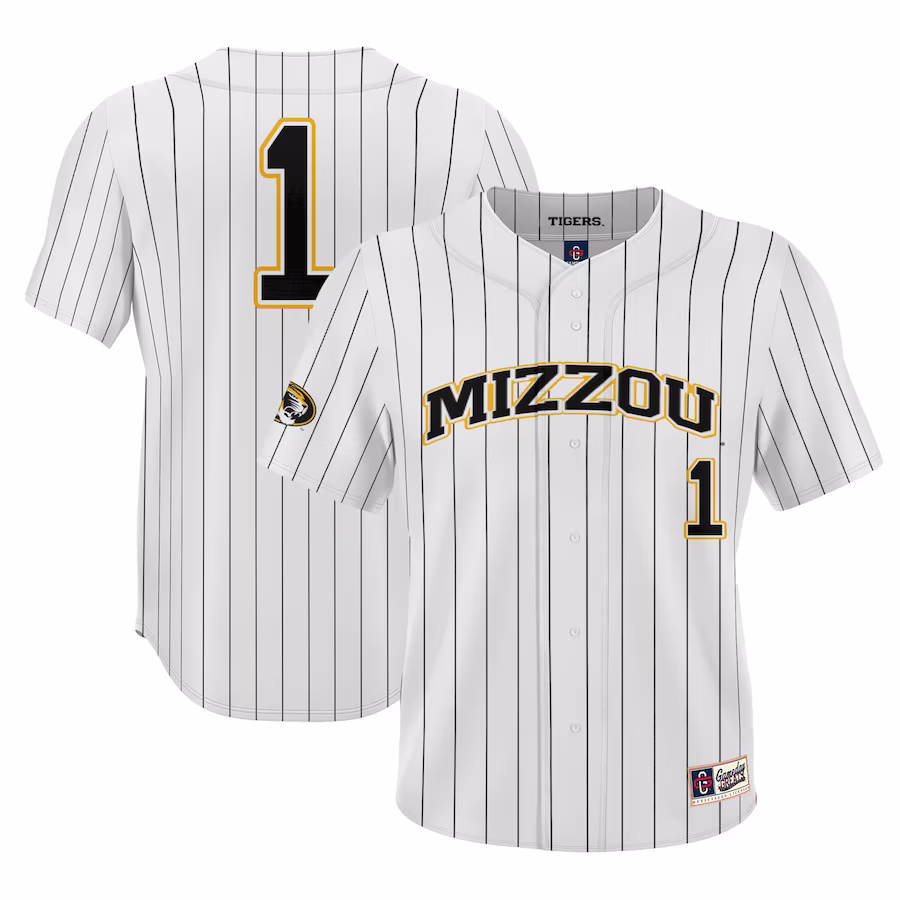 #1 Missouri Tigers GameDay Greats Youth Lightweight Baseball Jersey - White