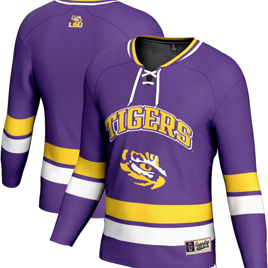 Youth  GameDay Greats Purple LSU Tigers Spirit Hockey Jersey