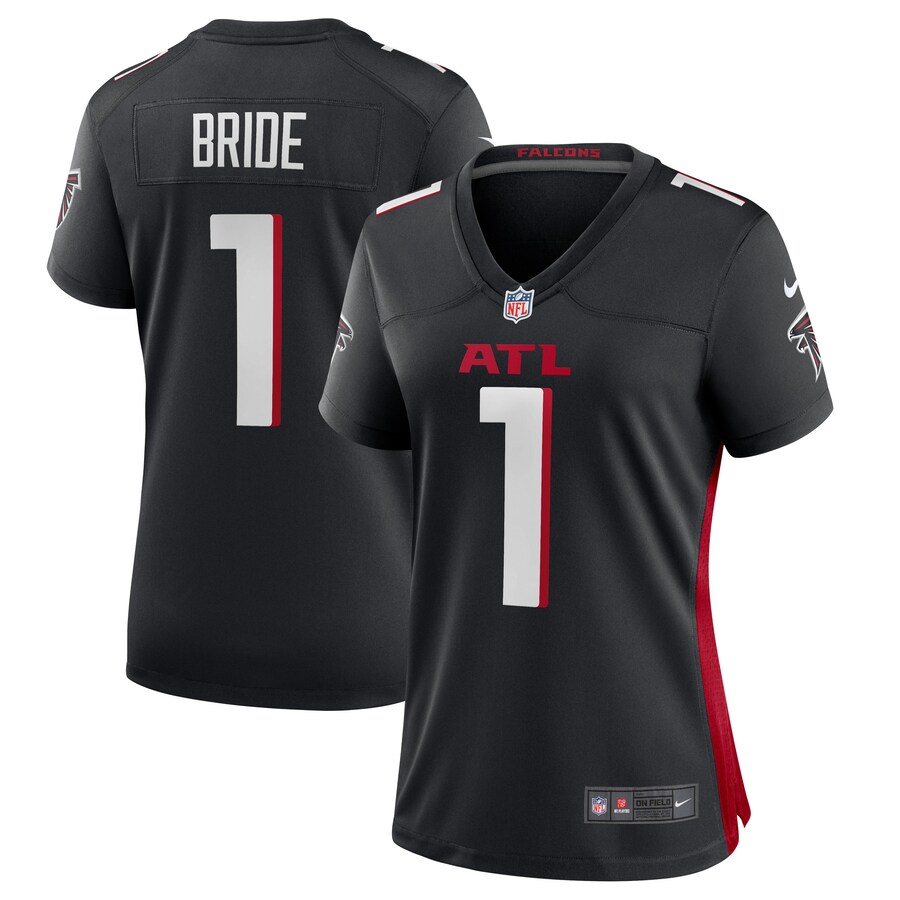 Women's Atlanta Falcons Number 1 Bride Nike Black Game Jersey