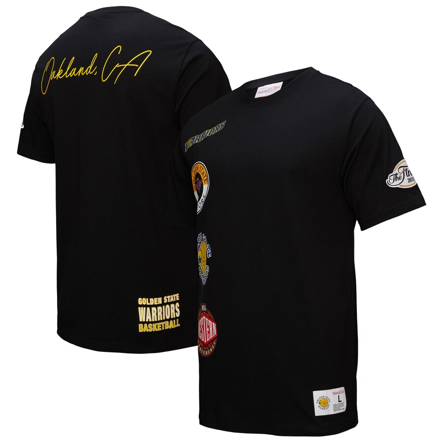 Men's Golden State Warriors Black Black Out Collection Vintage Premium T-Shirt