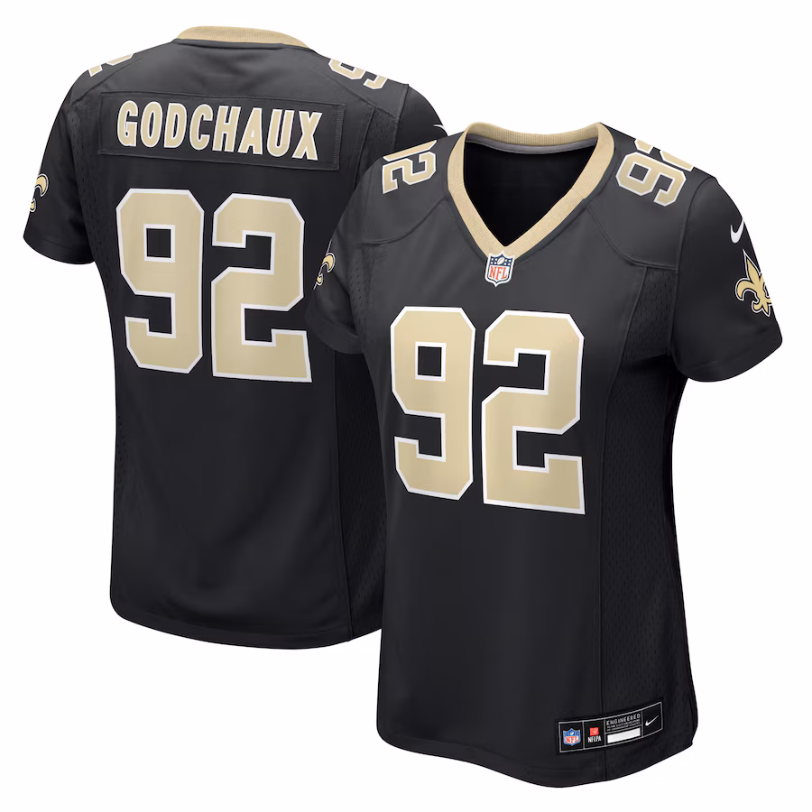 Women's New Orleans Saints Davon Godchaux Nike Black Team Game Jersey