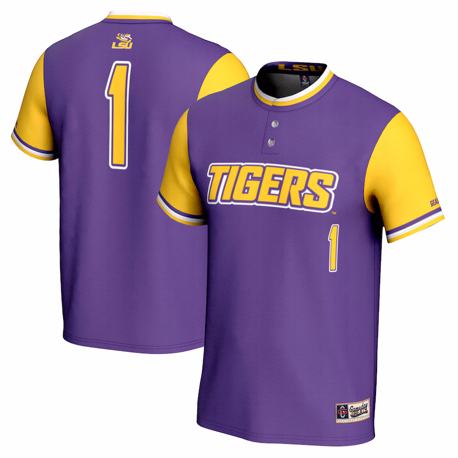 Unisex GameDay Greats #1 Purple LSU Tigers Lightweight Softball Jersey