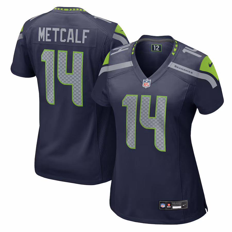 Women's Seattle Seahawks DK Metcalf Nike College College Navy Team Game Jersey