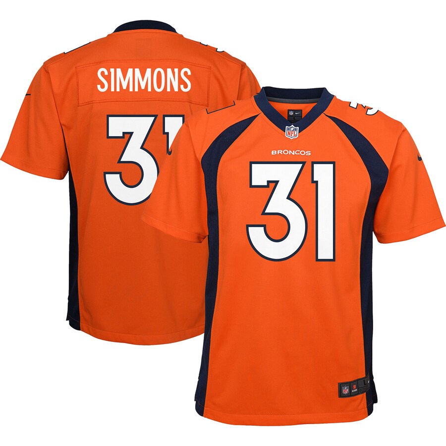 Youth Denver Broncos Justin Simmons Nike Orange Game Jersey