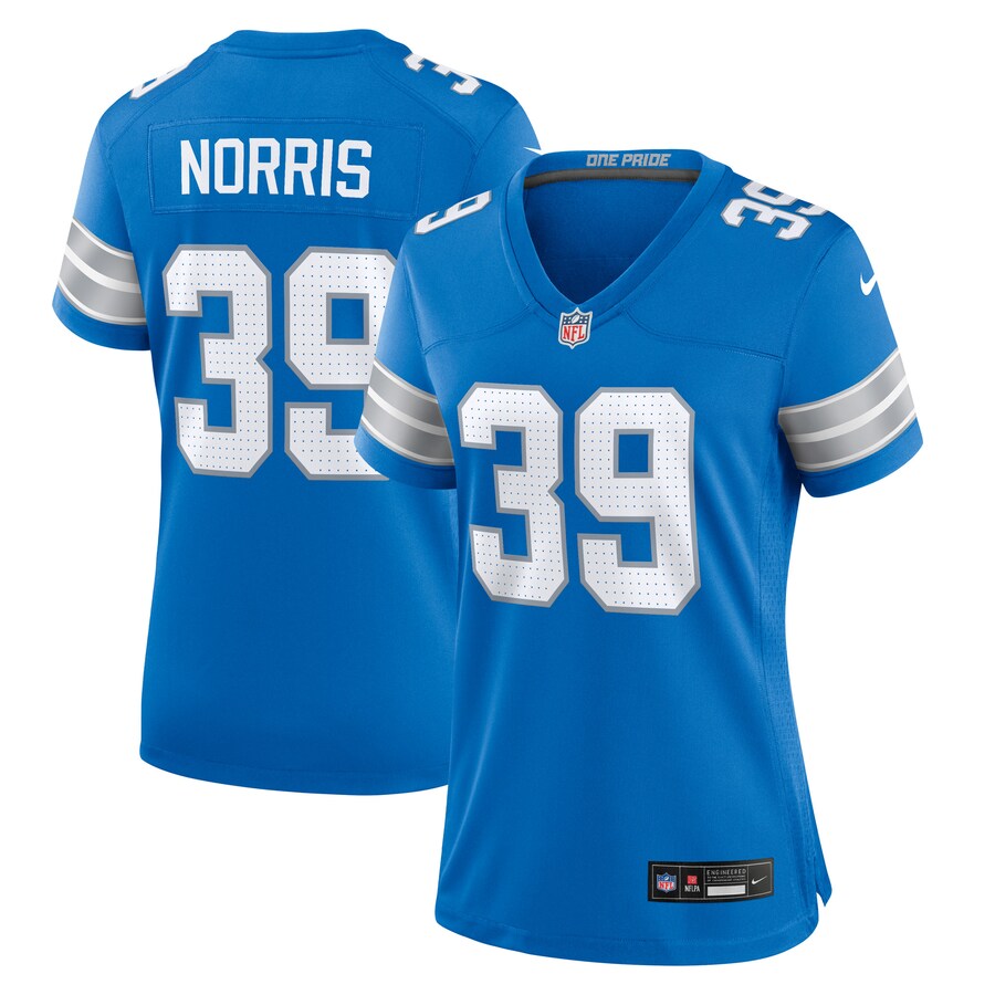 Women's Detroit Lions Morice Norris Nike  Blue Game Jersey