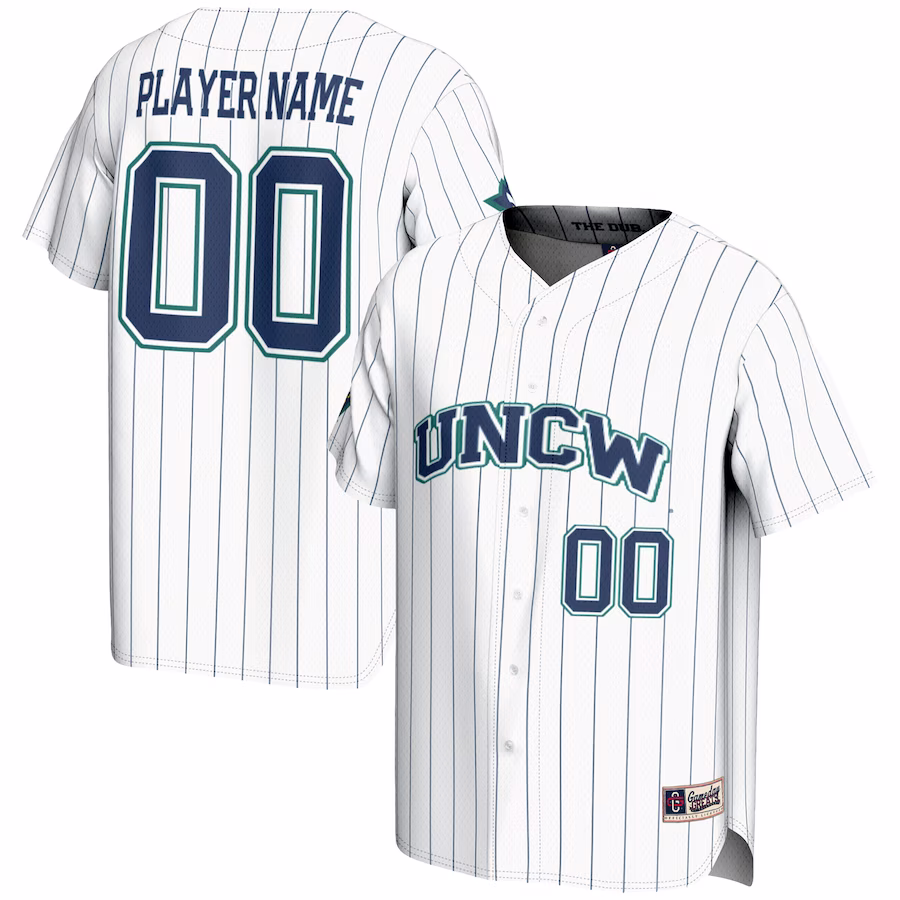 UNC Wilmington Seahawks GameDay Greats Youth NIL Pick-A-Player Lightweight Baseball Jersey - White