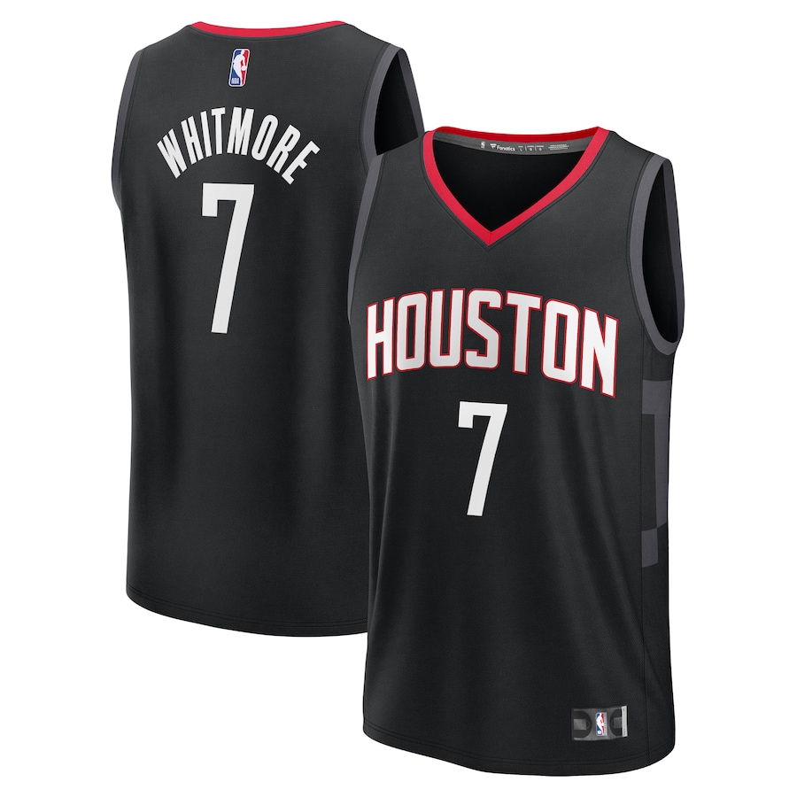 Men's Houston Rockets Cam Whitmore Fanatics Black Fast Break Replica Player Jersey - Statement Edition